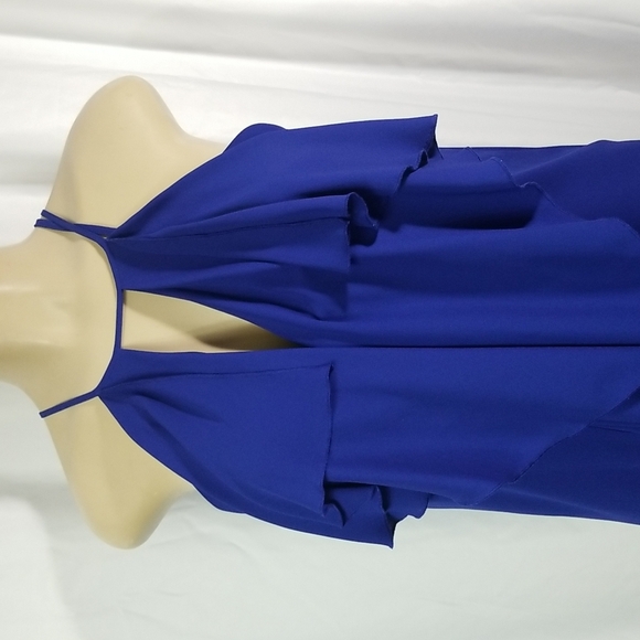 Bcbgmaxazria claudia cascade halter top in royal blue SIZE xs - Picture 3 of 8